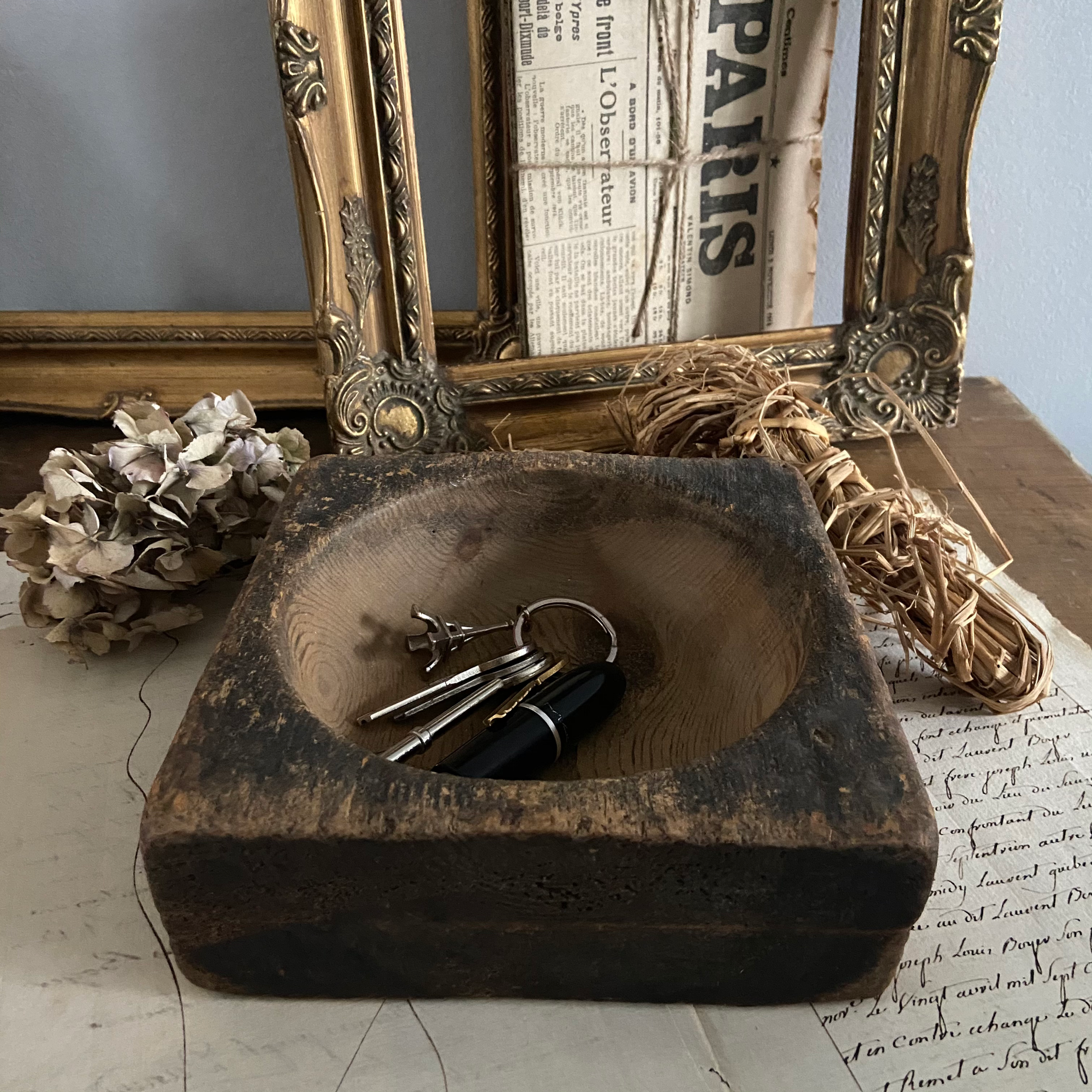 Rare Antique Chunky Wooden Till Drawer Tray 