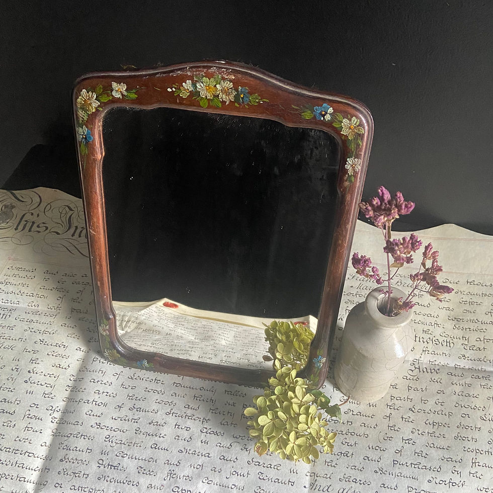 Thumbnail: A Gorgeous Little Vintage Table Mirror With Hand Painted Flowers