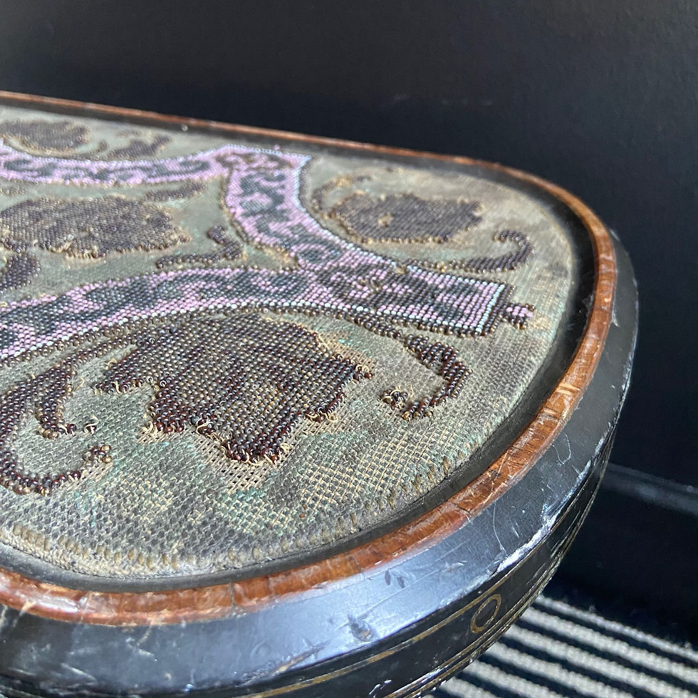 Thumbnail: Victorian Beaded Boudoir Stool or Display Stand 