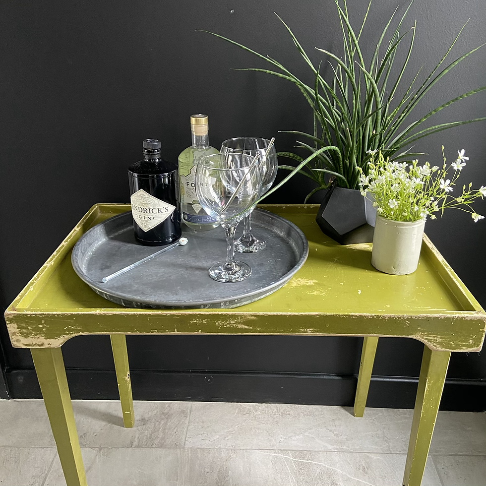 Thumbnail: Green Vintage Folding Butlers Table