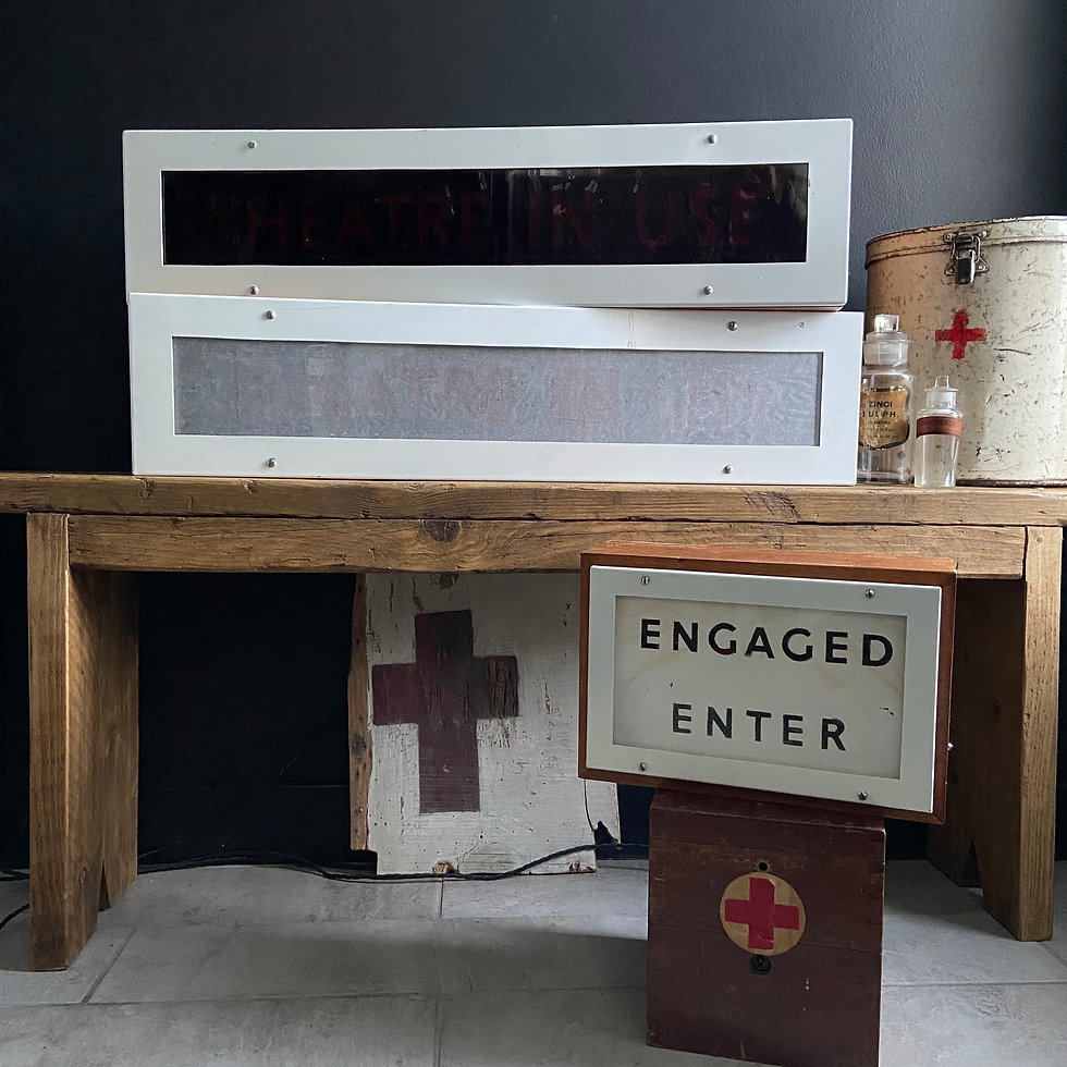 Thumbnail: Extra Large Illuminated Vintage Hospital “THEATRE IN USE” Sign 