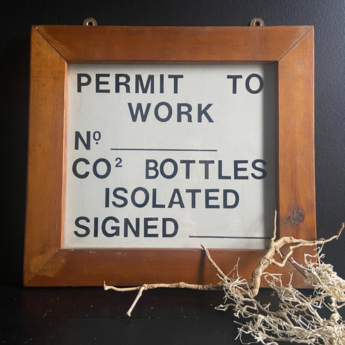 Industrial Framed Metal Sign Saltmill Vintage