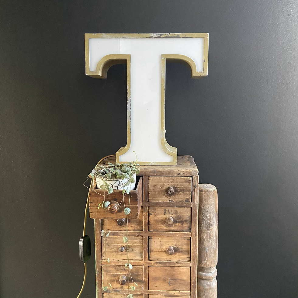 Thumbnail: Illuminated Vintage Shop Sign Letter T