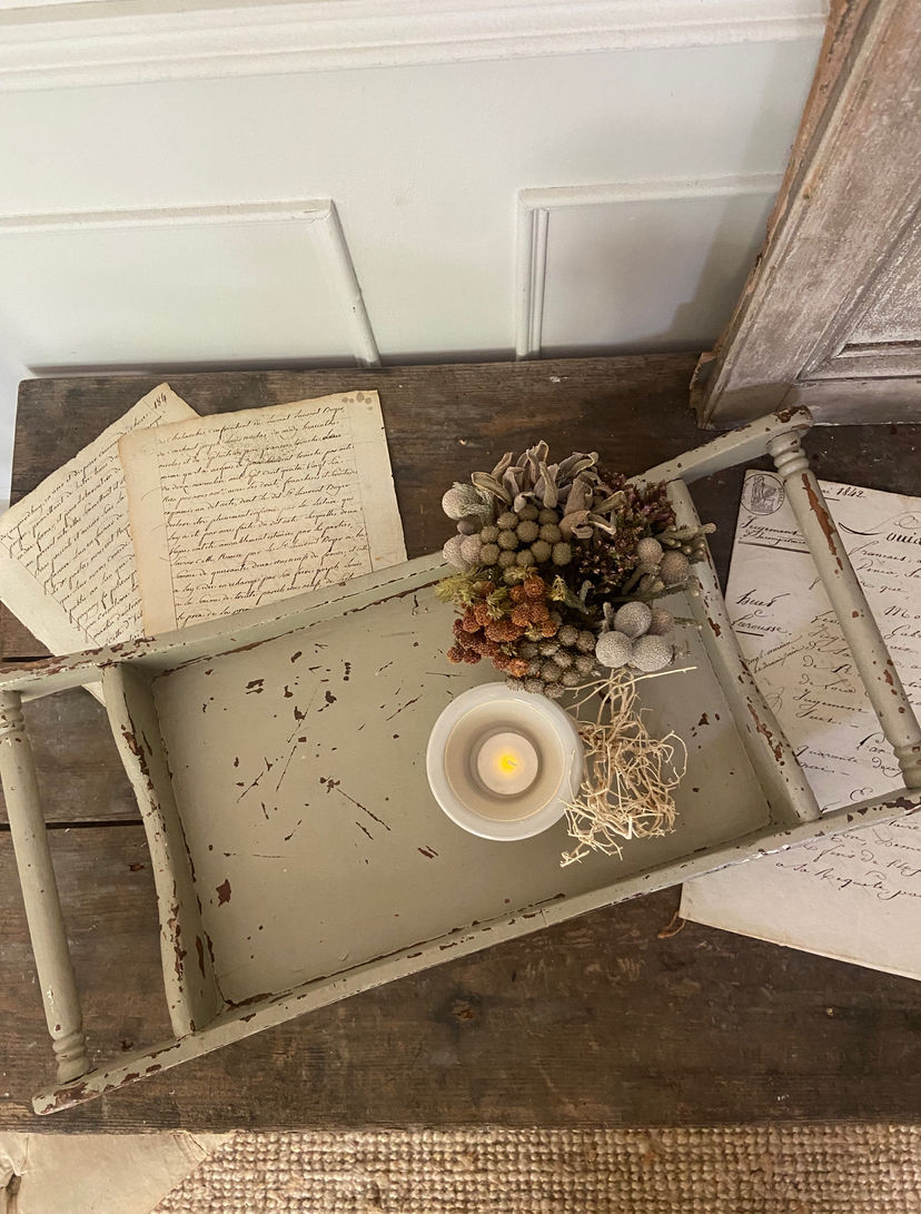 Thumbnail: Vintage Aged Painted Tray