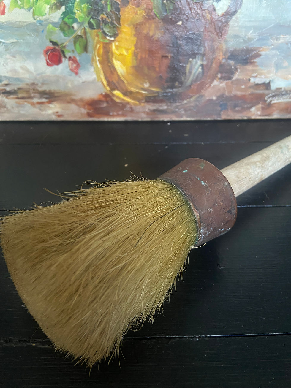 Thumbnail: French Vintage Copper Rim and Horse Hair Round Paint Brushes