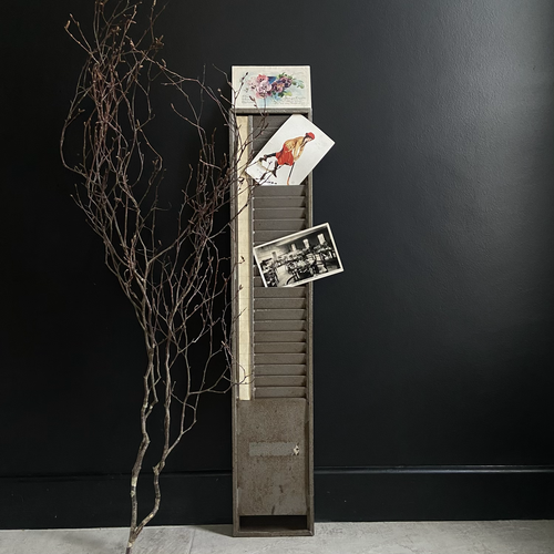 Vintage Metal Indistrial Clocking In Card Holder Saltmill Vintage