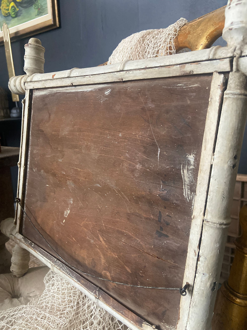 Thumbnail: Painted French Faux Bamboo Mirror 