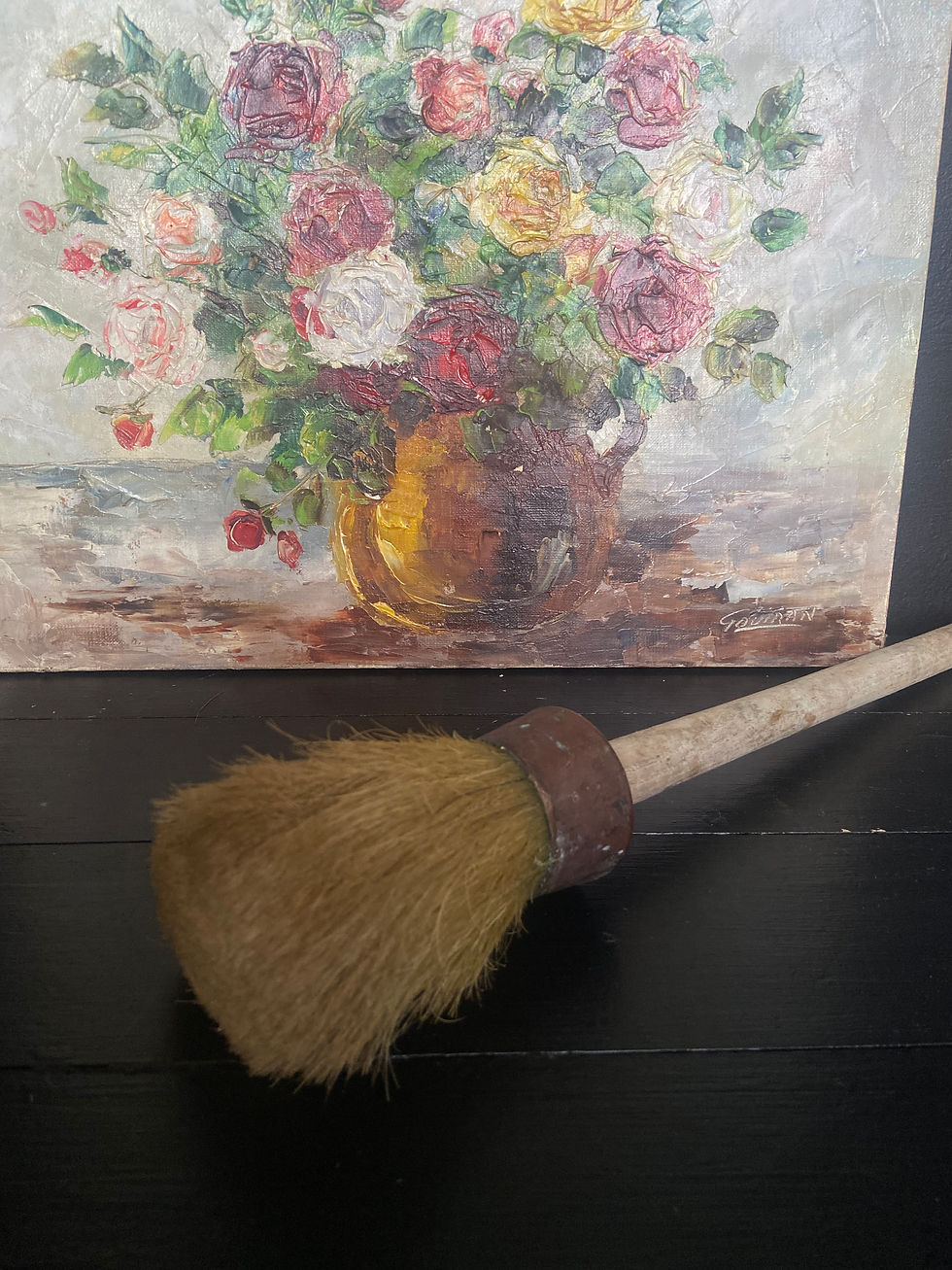 Thumbnail: French Vintage Copper Rim and Horse Hair Round Paint Brushes