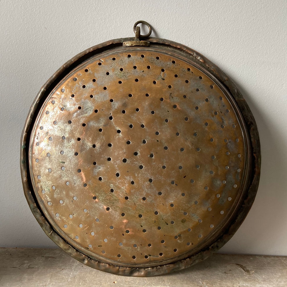 Thumbnail: Stunning Handmade Antique Large Copper Chateau Sieve  