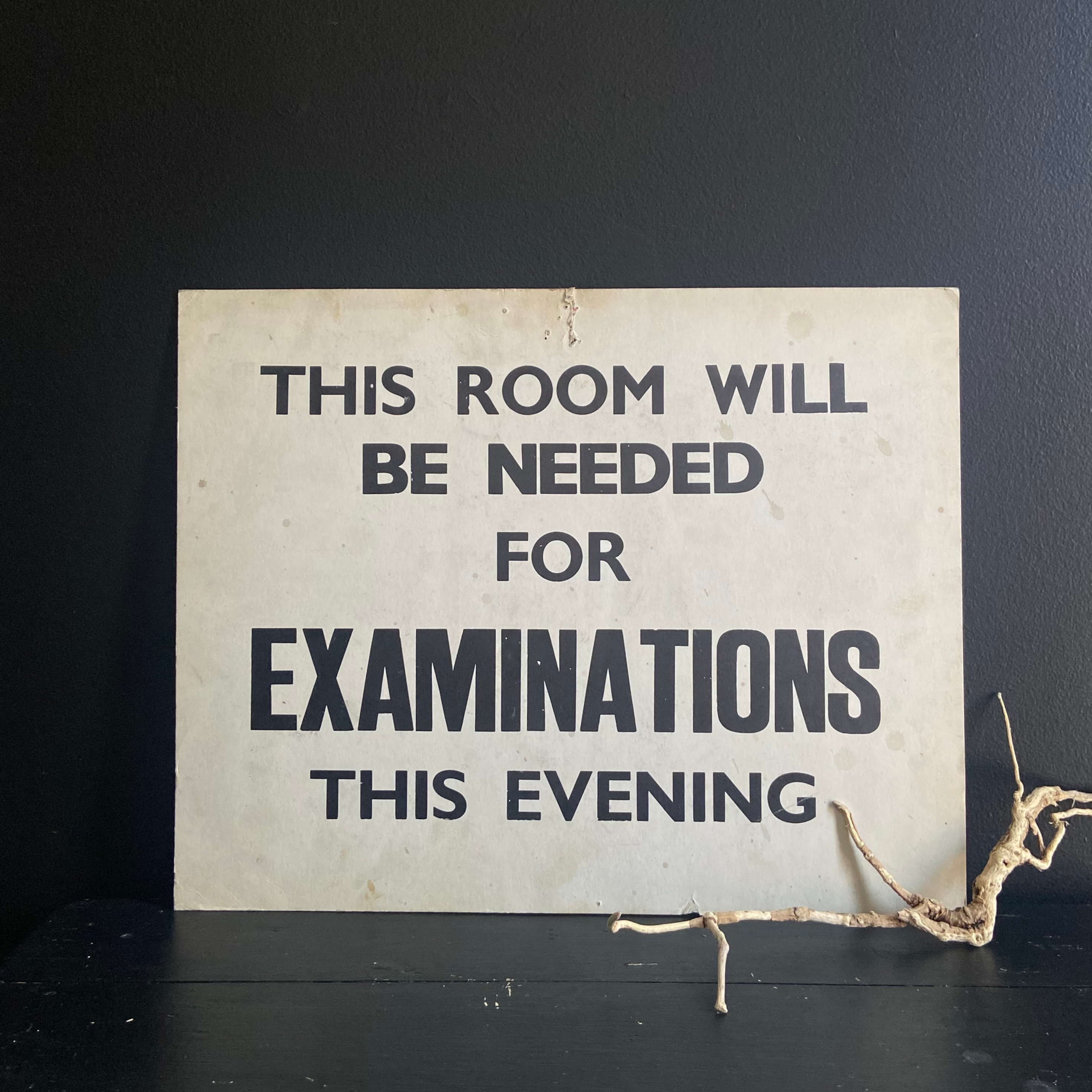 Vintage Double Sided Examinations Sign