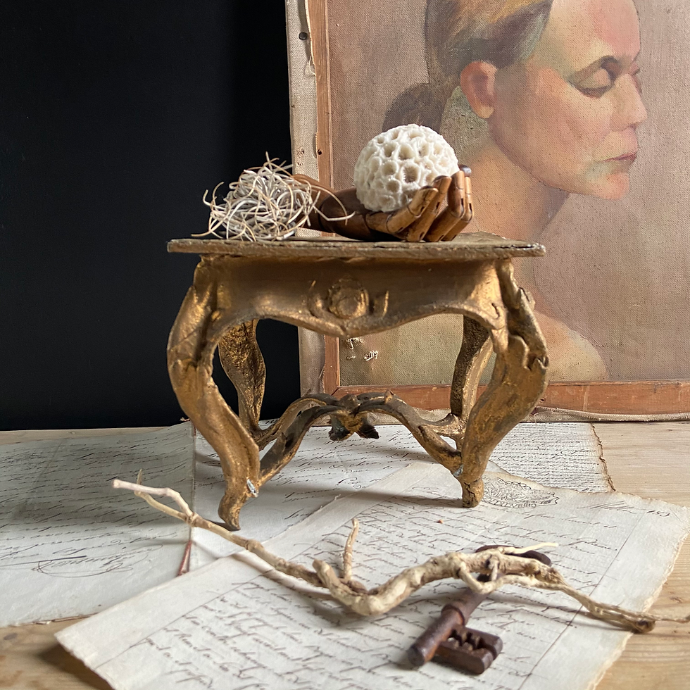 Thumbnail: Gorgeous Antique Gilt Papier-Mâché Display Stand 