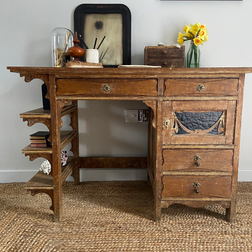 Antique French Provincial Writing Desk with Book Shelves. Saltmill