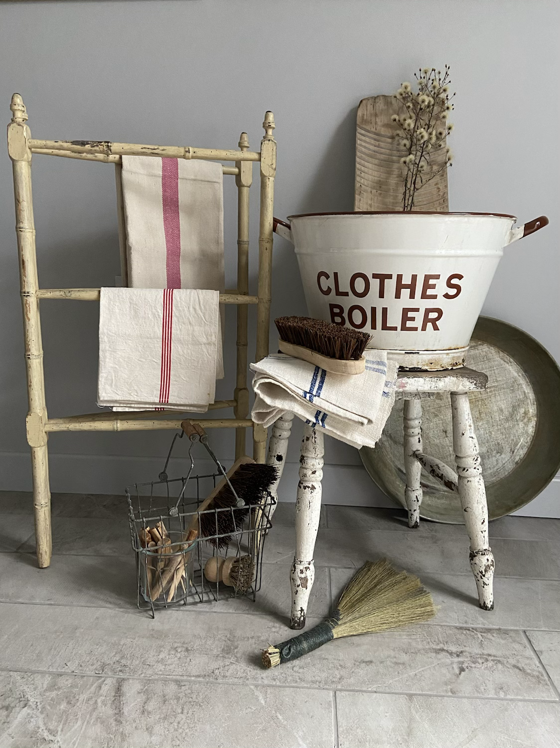 Vintage Early 20th Century Enamel Clothes Boiler