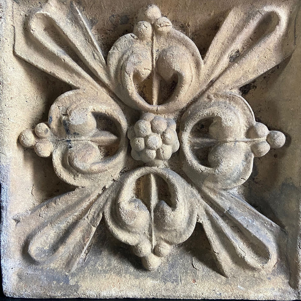 Thumbnail: Antique Ecclesiastical Carved Sandstone Decorative Piece 