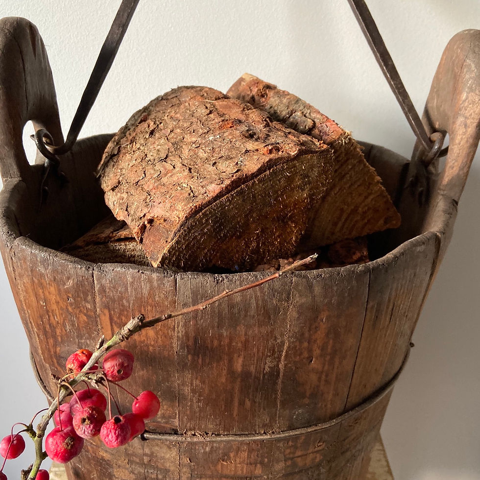 Vintage Rustic European Wooden Well Bucket 