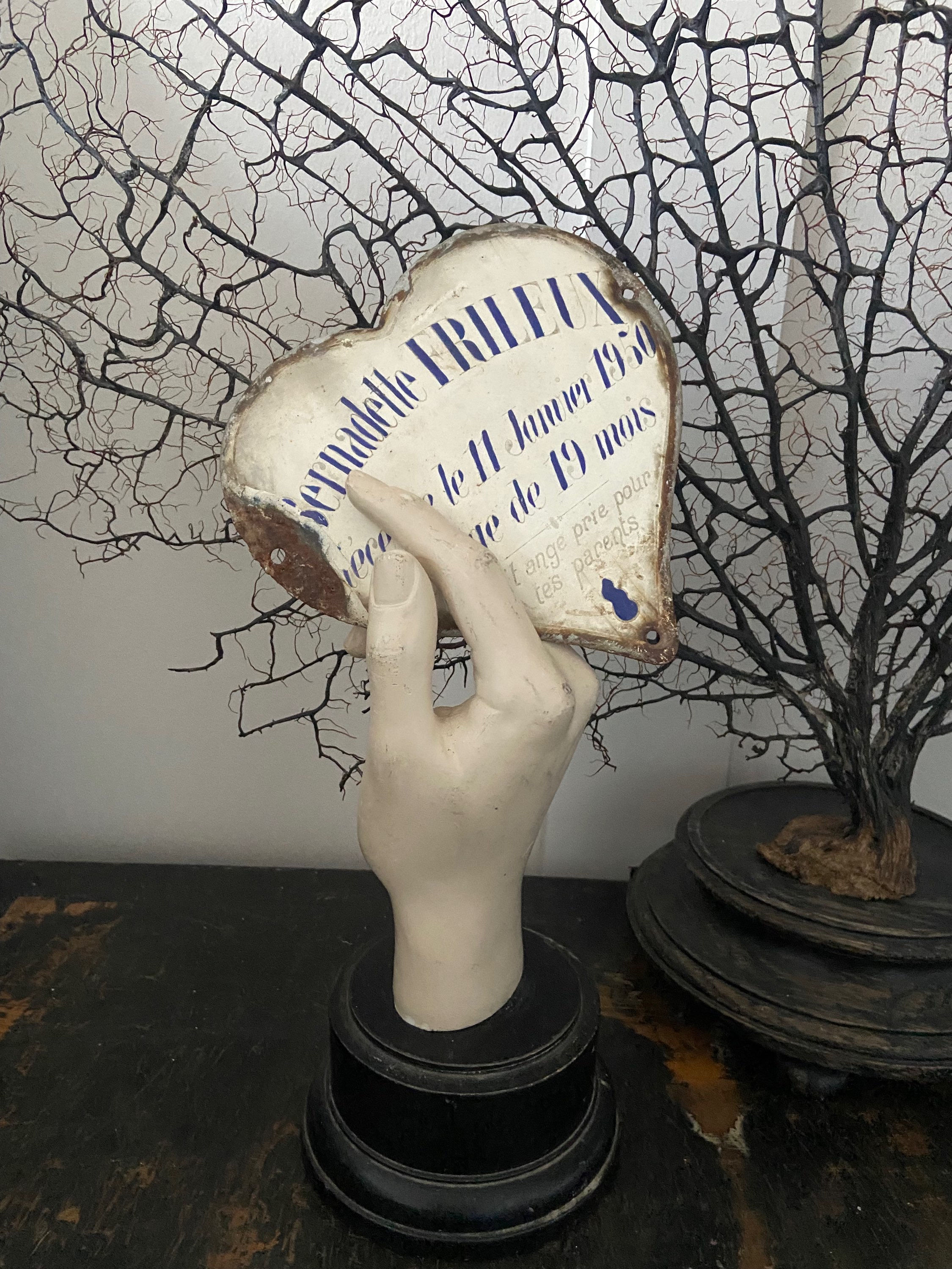 Vintage French Enamel Memorial Heart