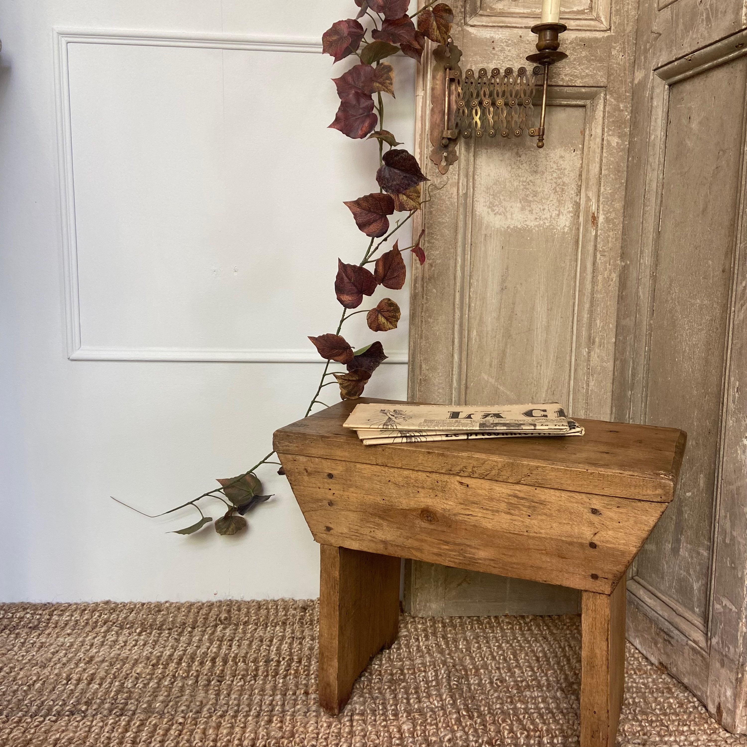 Small Rustic French Stool