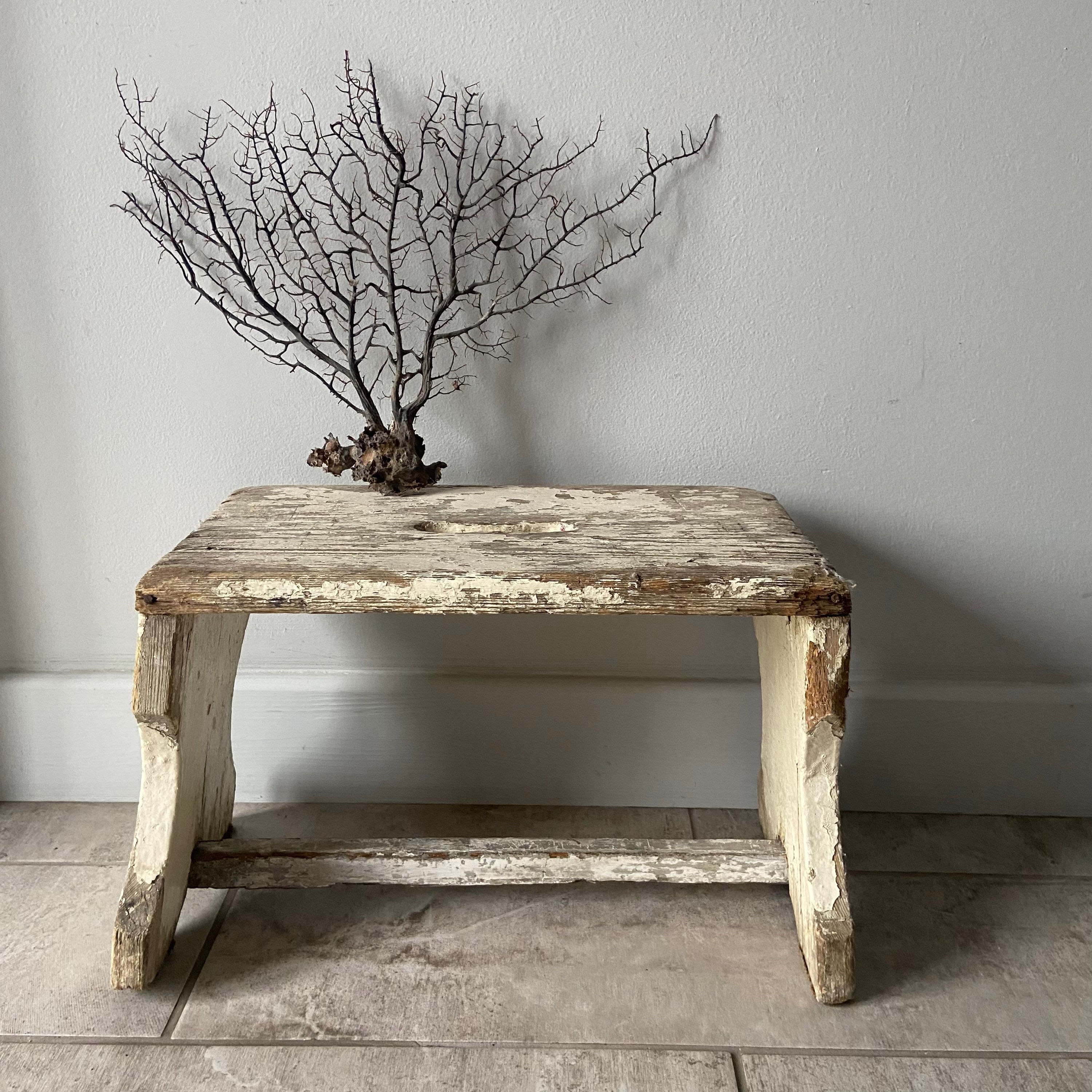 Fabulous French White Chippy Stool