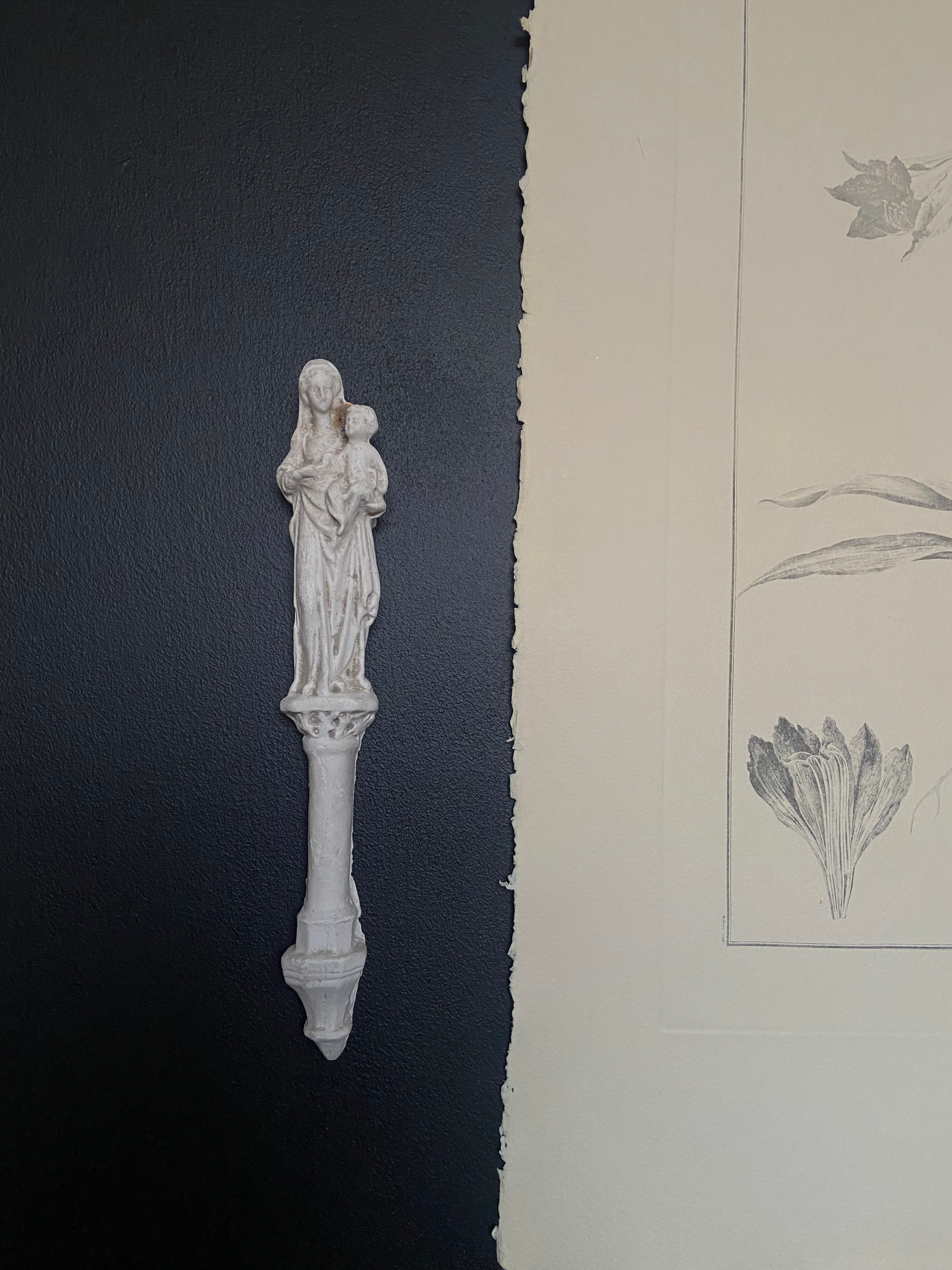 French Plaster Madonna Figure