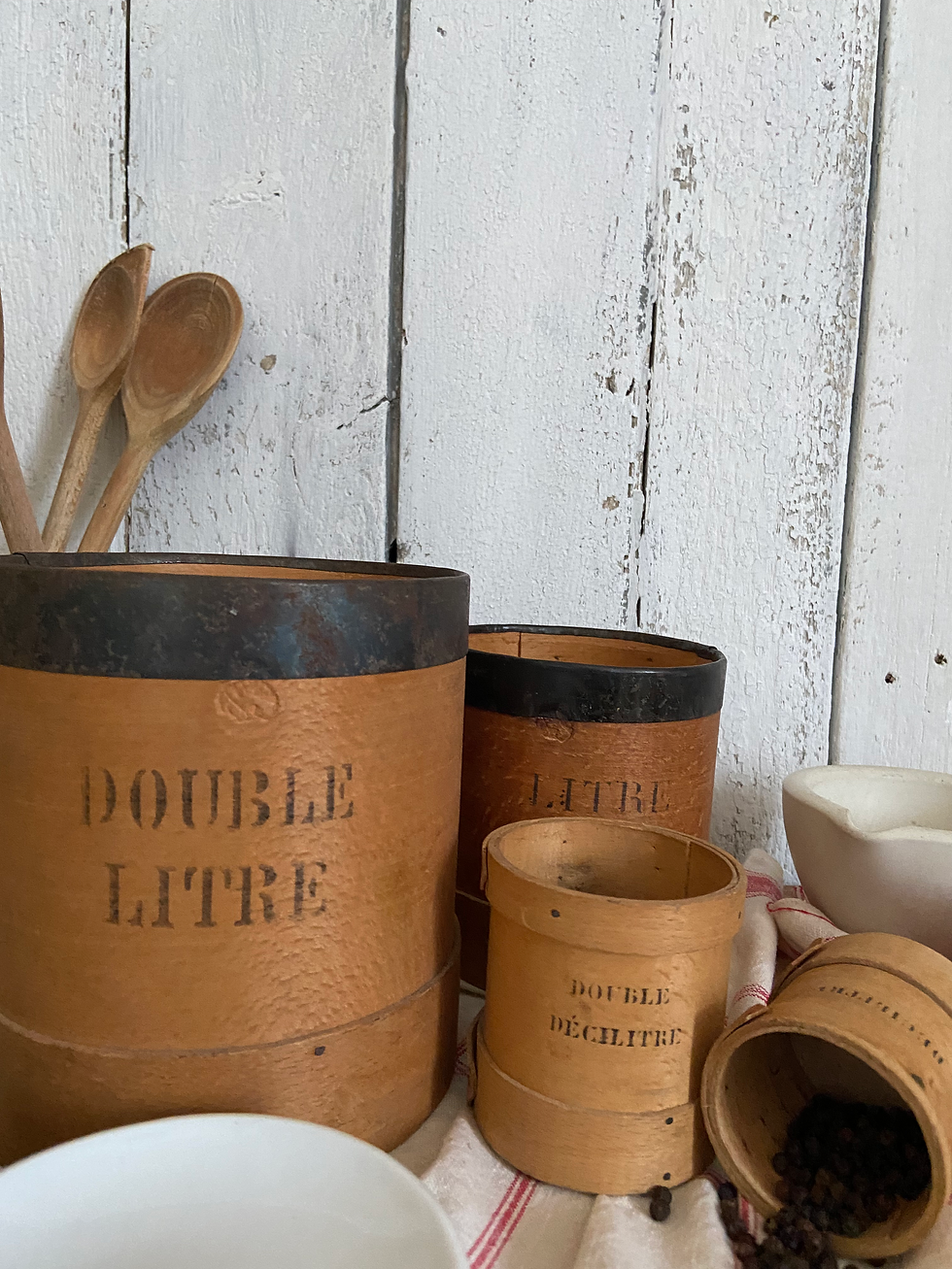 Thumbnail: A Set of Four Vintage French Bentwood Measures 