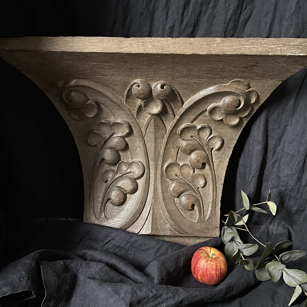 Thumbnail: Large French Antique Oak Hand Carved Cornice