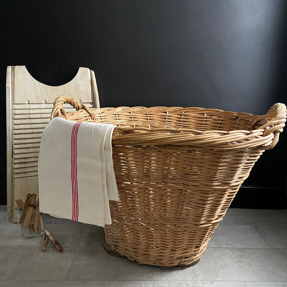Large Strong Vintage French Laundry Basket