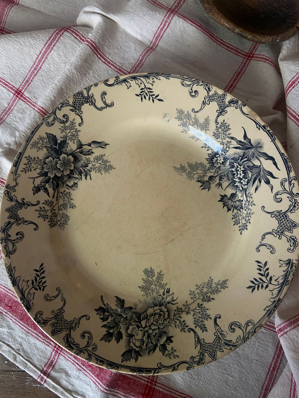 Thumbnail: A Pair of Love Buttery Blue Transferware Plates