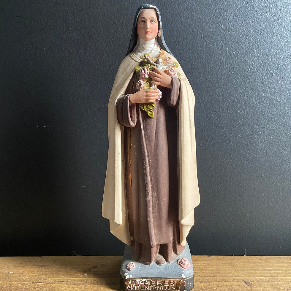 Thumbnail: Smaller French Vintage St. Therese Chalk Figure