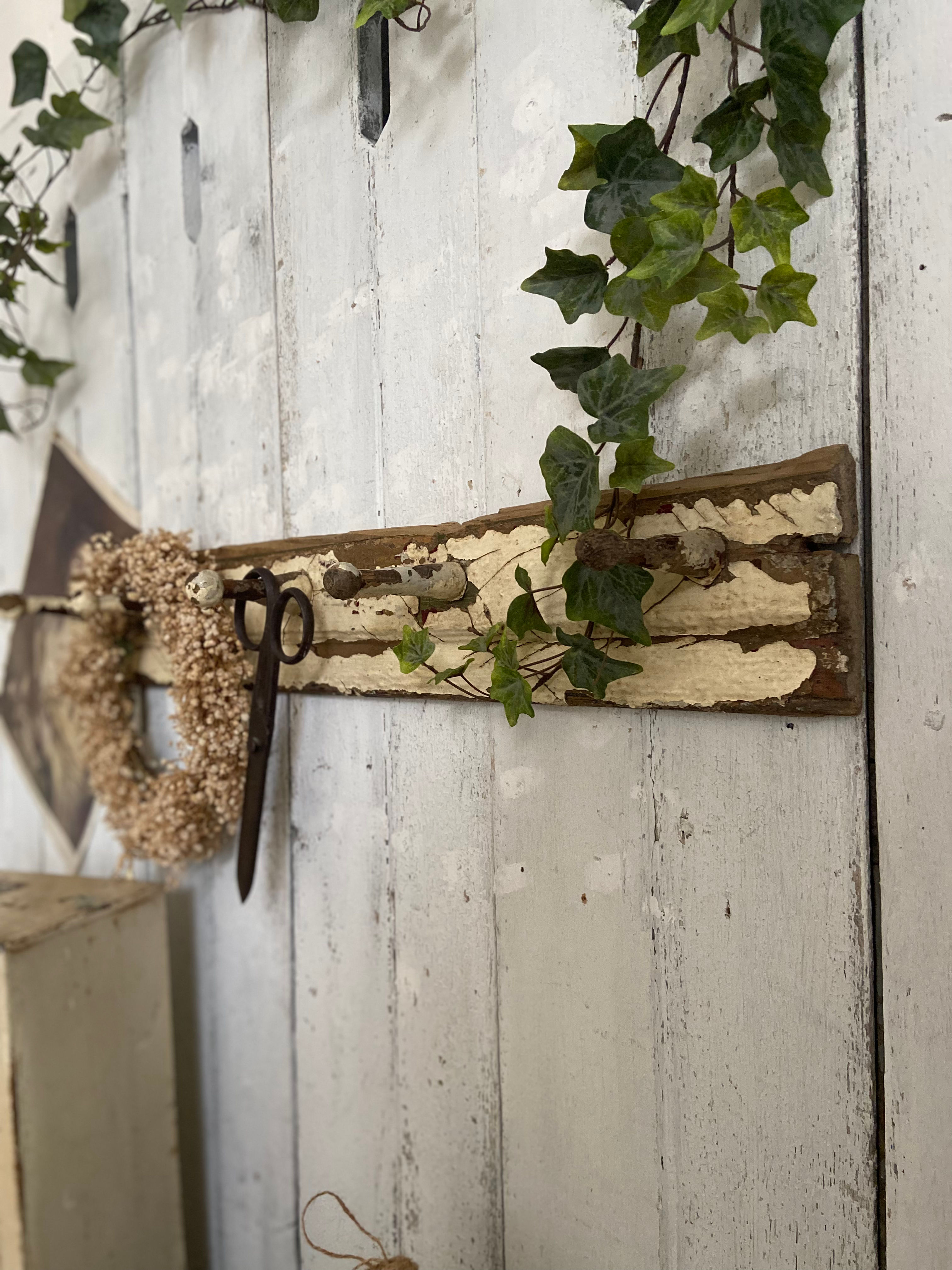 Fabulously Rustic French Folk Art Peg Rail