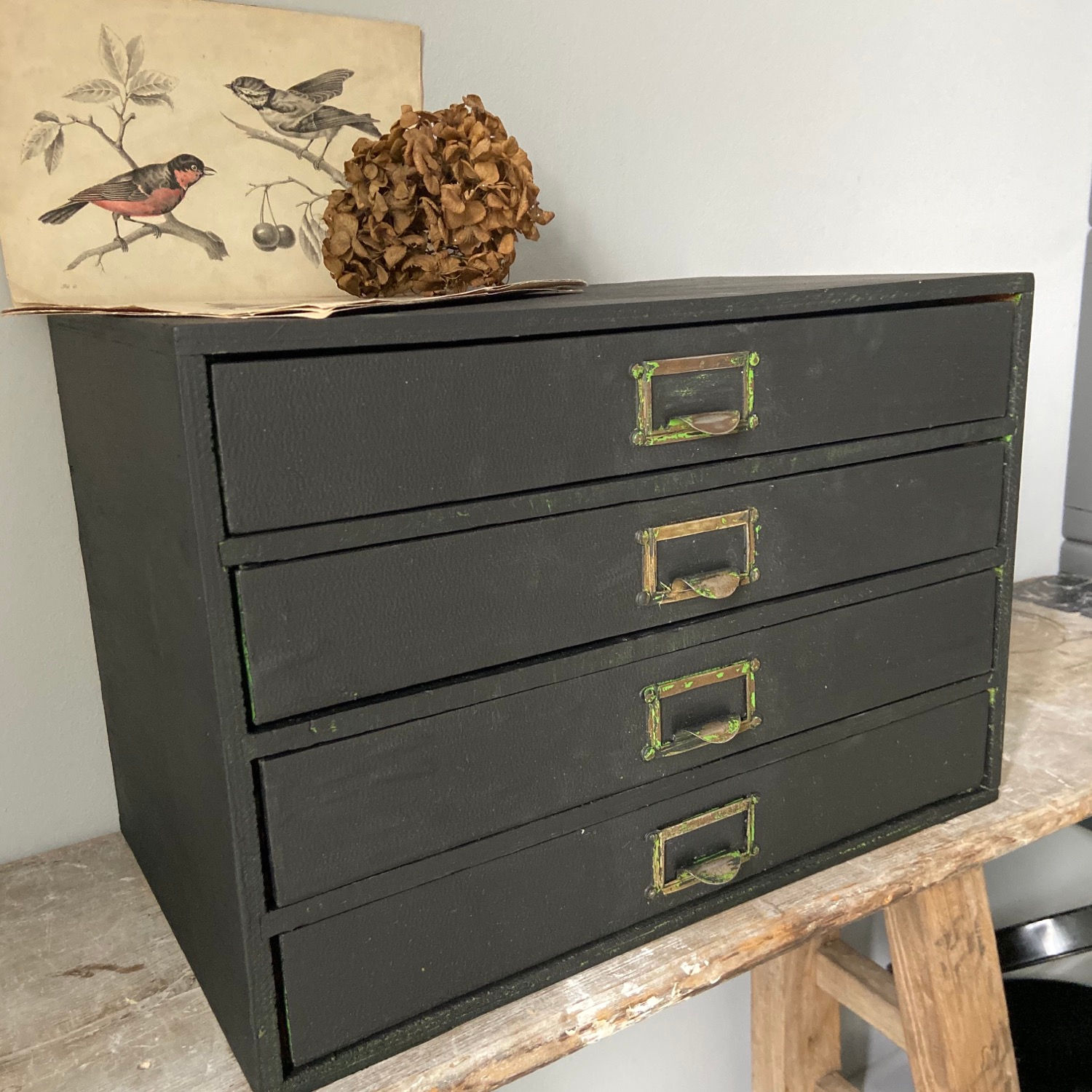 Black Vintage 4 Filing Drawer set
