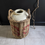 Thumbnail: Huge British Vintage Stoneware Pot in Wicker Basket  