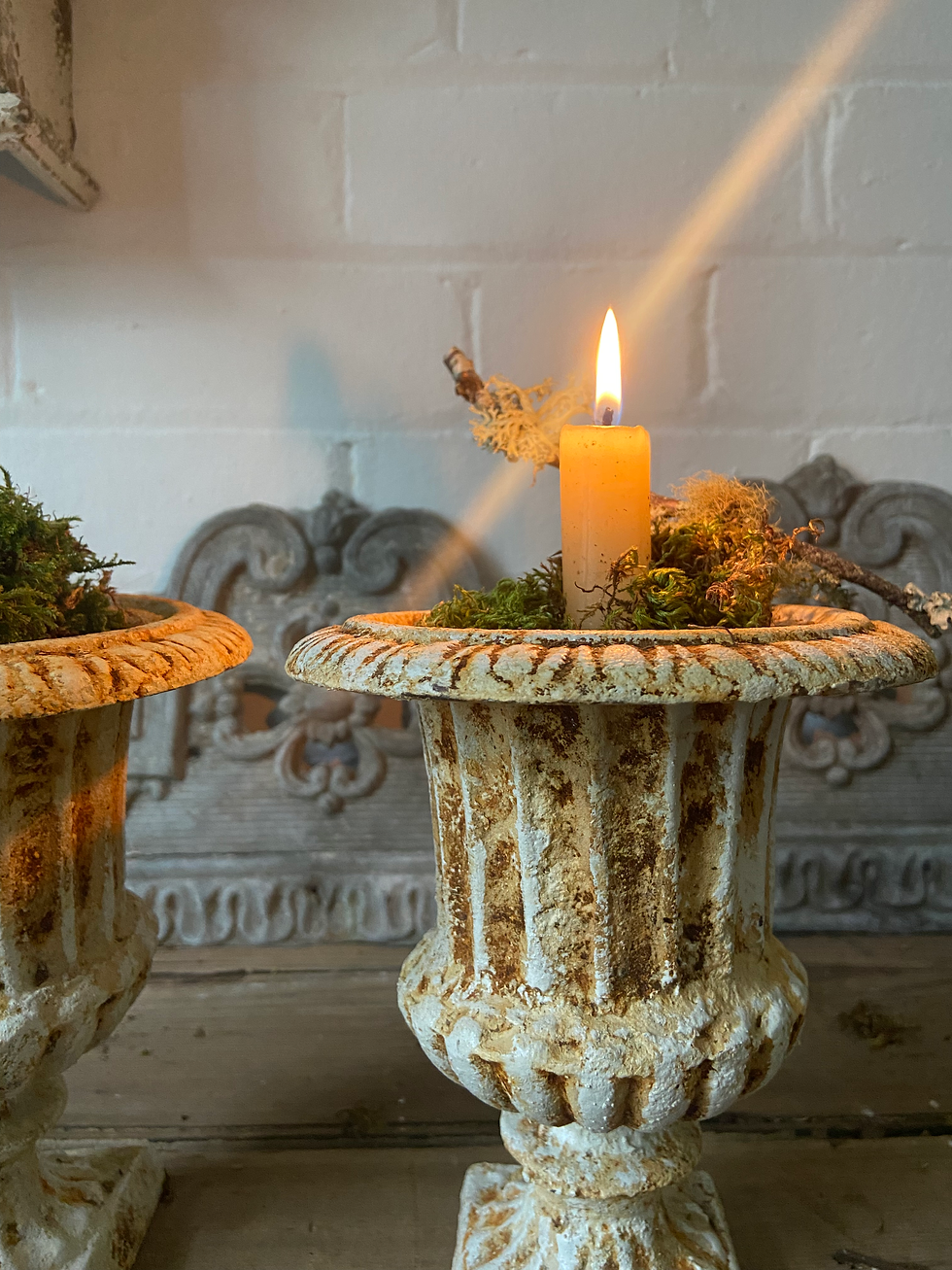 Thumbnail: Small Fluted Cast Iron Urns
