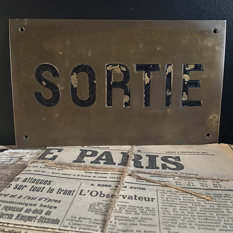 Thumbnail: Brass French SORTIE (EXIT) Sign 