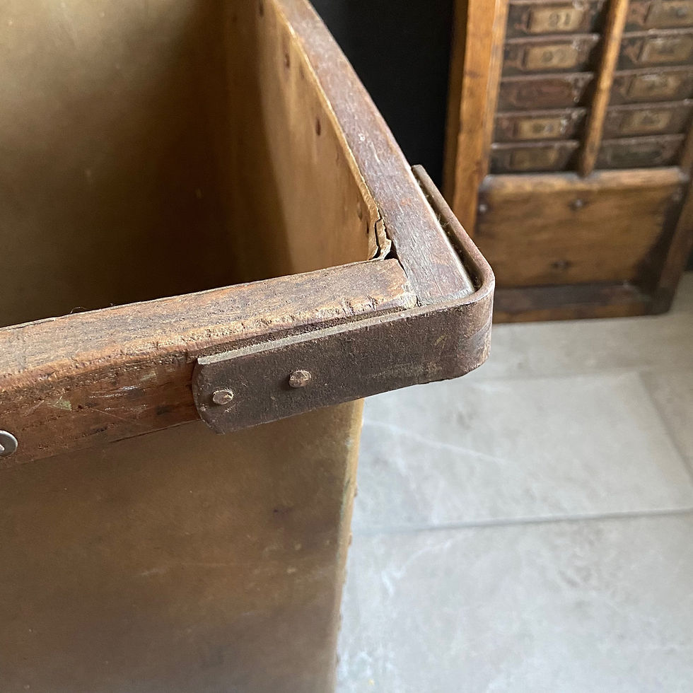 Thumbnail: Vintage Factory Cloth Bin on Wheels