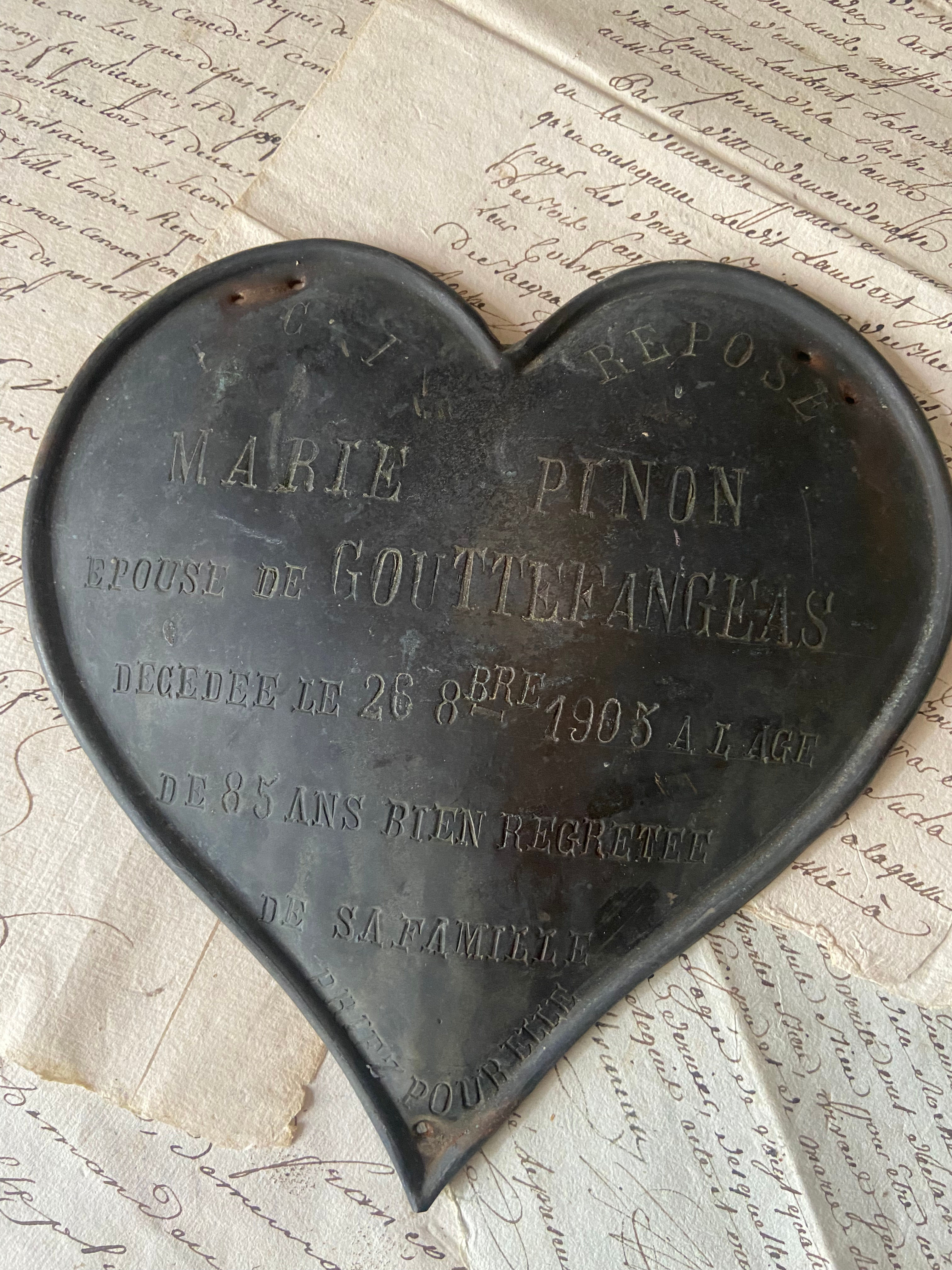 Stunning Oxidised Brass Memorial Heart