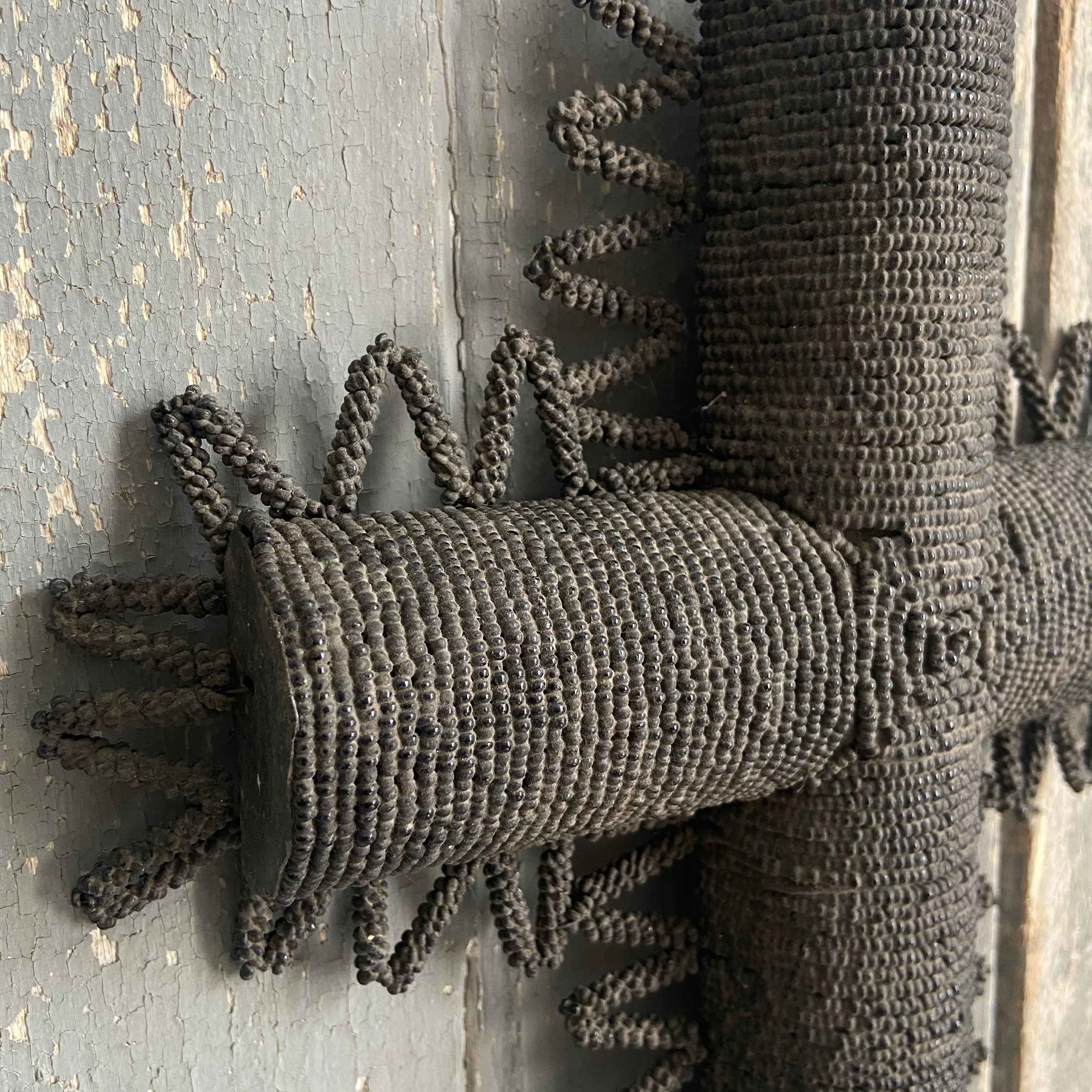 Rare Handmade Beaded French Coffin Adornment