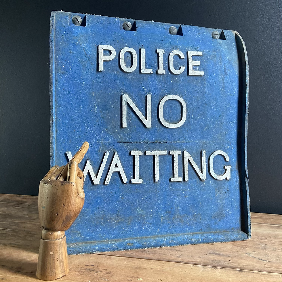 Thumbnail: Vintage Rubber Police No Waiting Sign