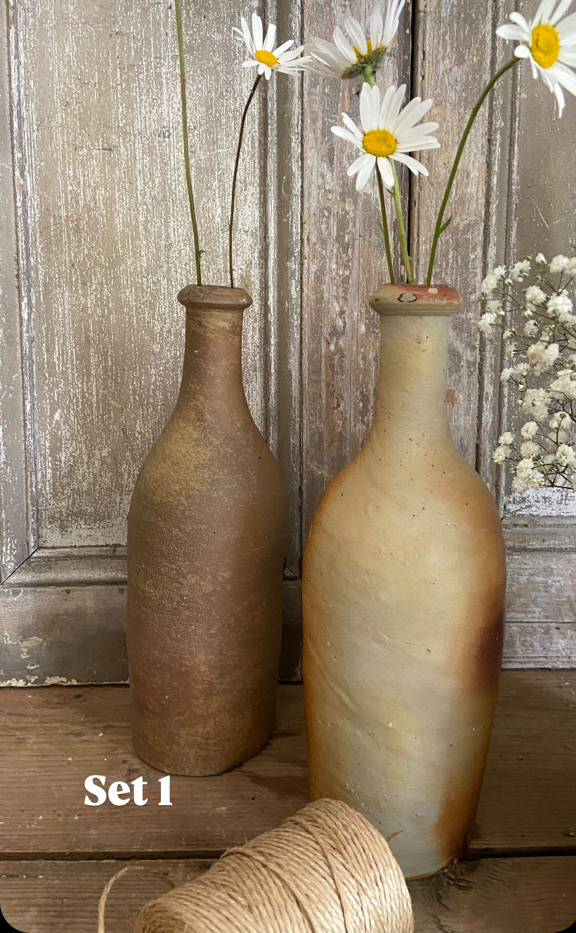 Thumbnail: Set of Two Antique French Clay Vessels 