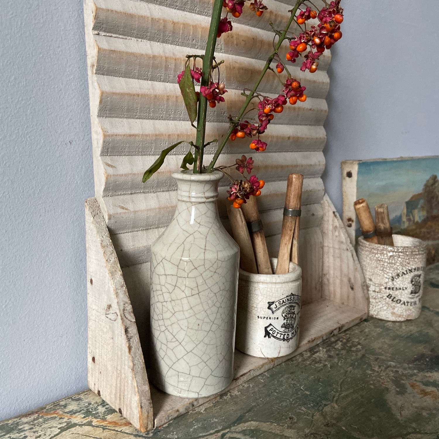 Victorian Washboard and Rubbing Stick