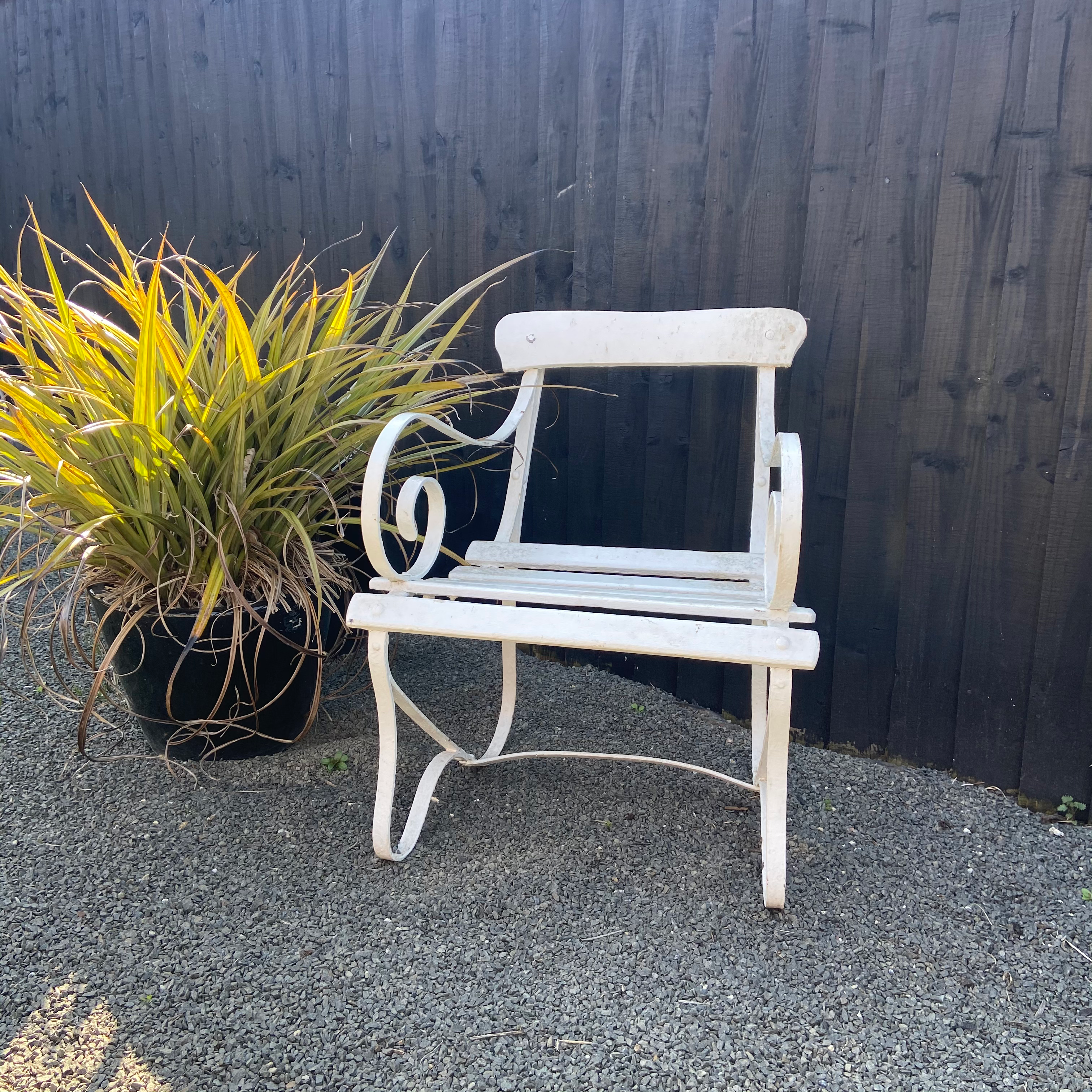 Edwardian Cast Iron and Wood Slatted Garden Chair