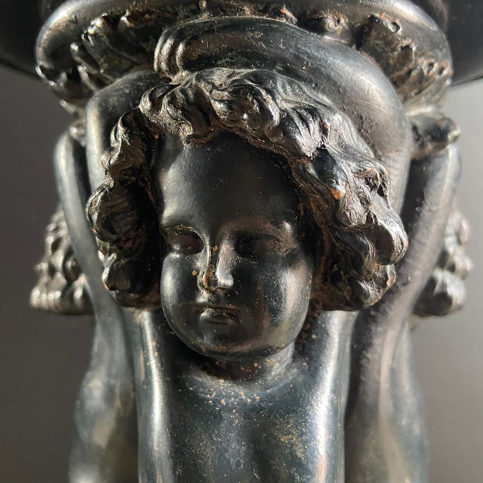 Thumbnail: Rare Antique Ebonised Stand with Cherubs