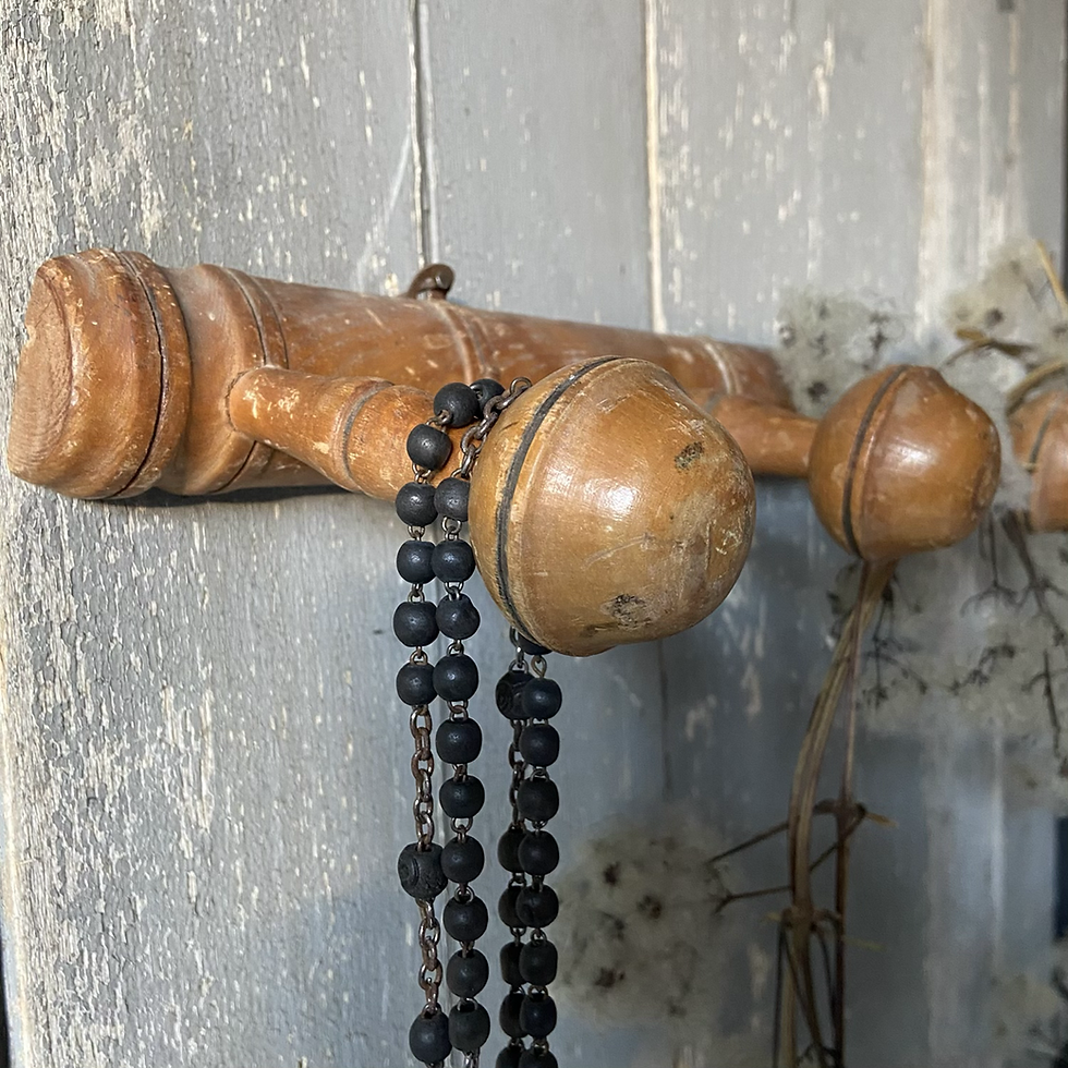 Thumbnail: Set of 4 Vintage French Wooden Coat Hooks 