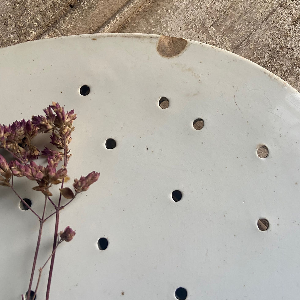 Thumbnail: Large Vintage Ironstone Strainer