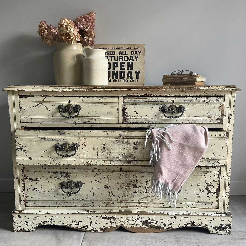 Thumbnail: Gloriously Chippy Vintage Chest of 2/2 Drawers