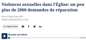 Violences sexuelles dans l'Église, un peu plus de 2000 demandes de réparation