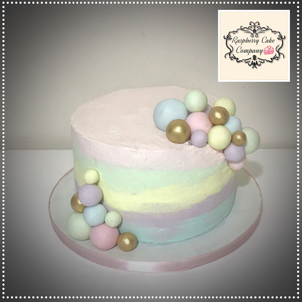 Pastel buttercream with bubbles
