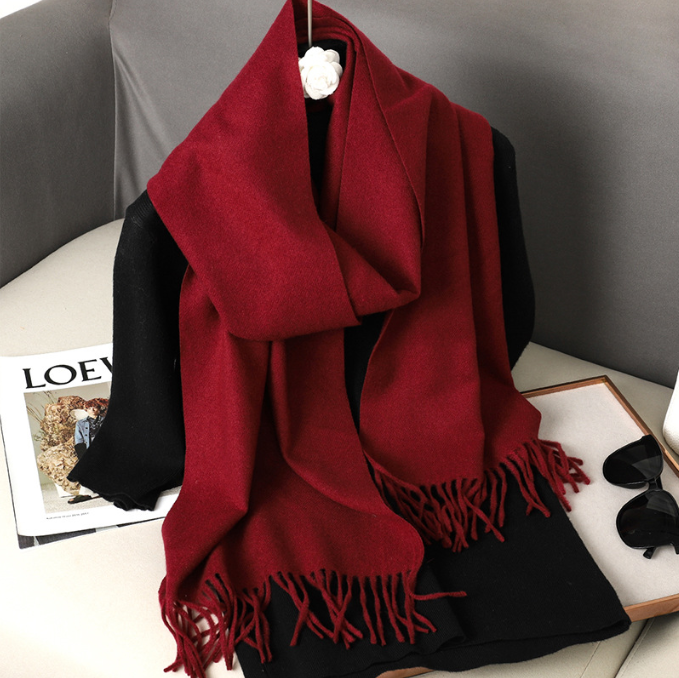 Miniatura: 62Color Solid Women Winter Scarf Warm Thicken Cashmere Shawl Outdoor Fashion