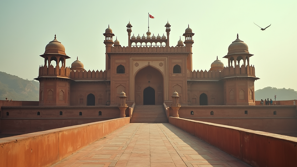 Vue panoramique d'un fort majestueux au Rajasthan