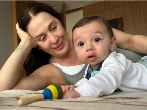 Claudia Raia posta fotos com Luca e fã aponta semelhança.