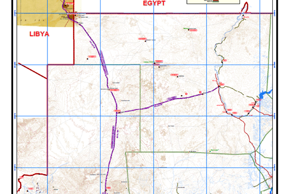 الطريق المقترح: دنقلا - الفاشر - الكفرة
